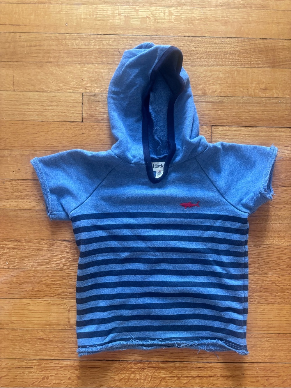 Hatley Blue Striped Hooded Kids Tee - 4T